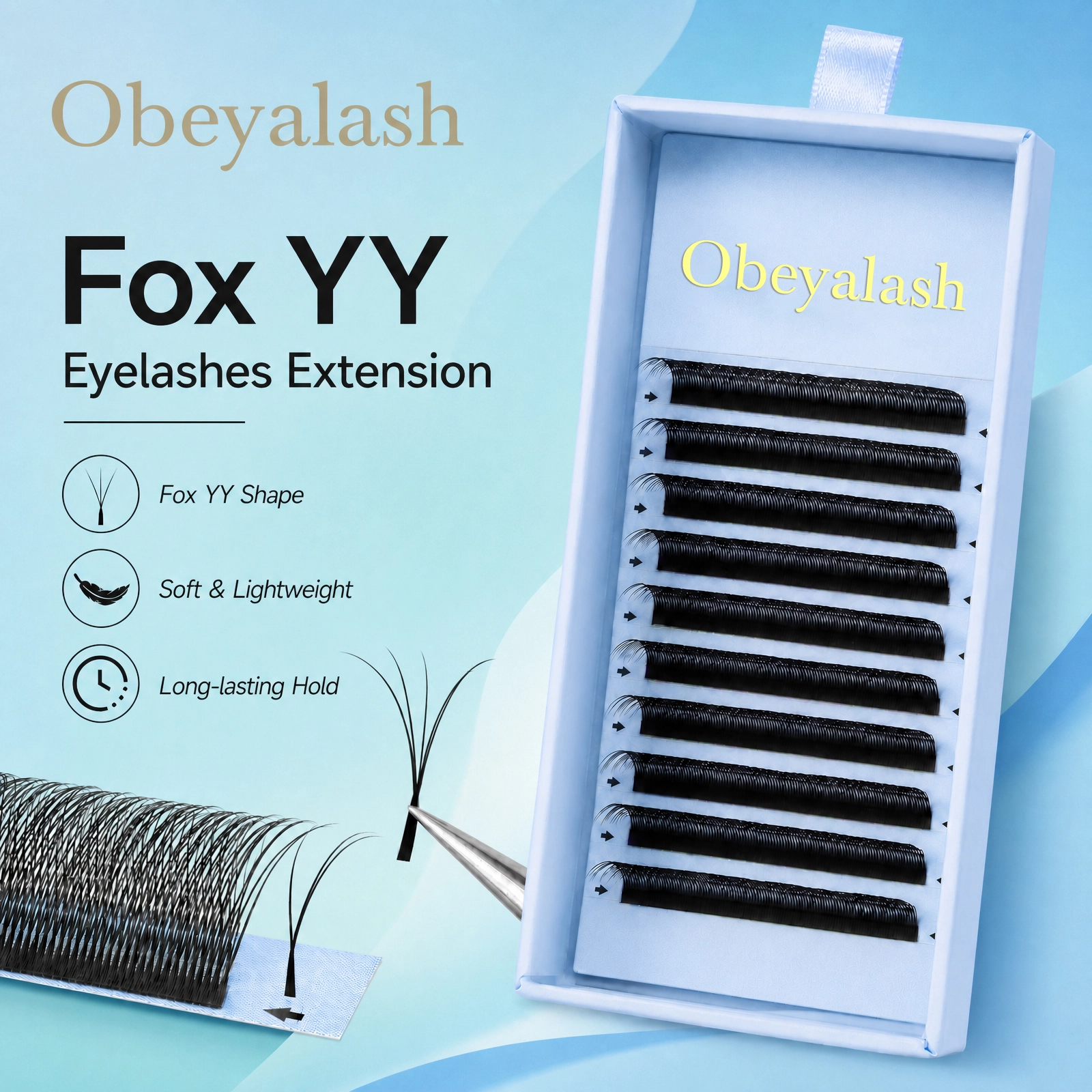 Fox YY Lashes Wholesale for Wispy, Textured & Lightweight Lash Sets